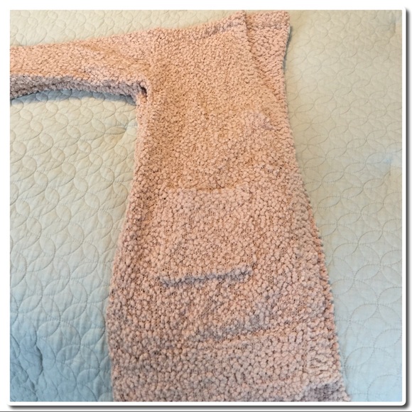 Chunky Knit Open Cardigan in Blush - Picture 5 of 6